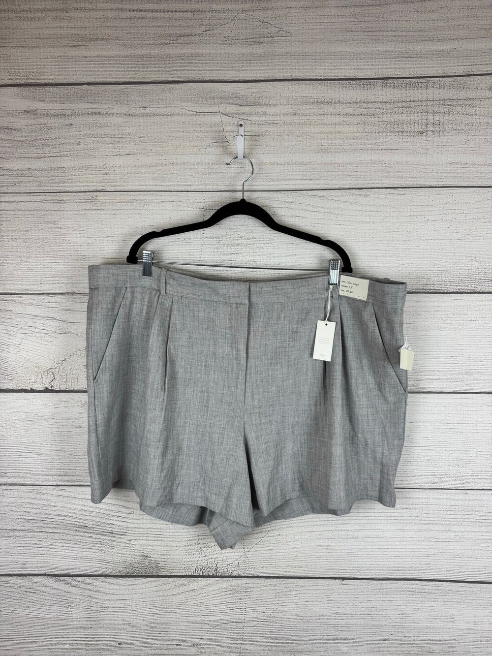 Abercrombie & Fitch Plus Size Gray Ultra High Rise Sloane Trouser Shorts Size 24